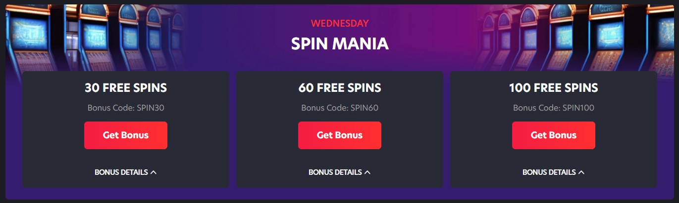 1Red Casino Free Spins bonuses