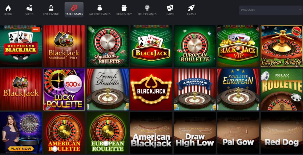 1Red Casino Table Games